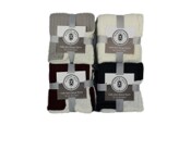 Wholesale - 50"x70" CABLE KNIT SHERPA THROW, UPC: 041220078189